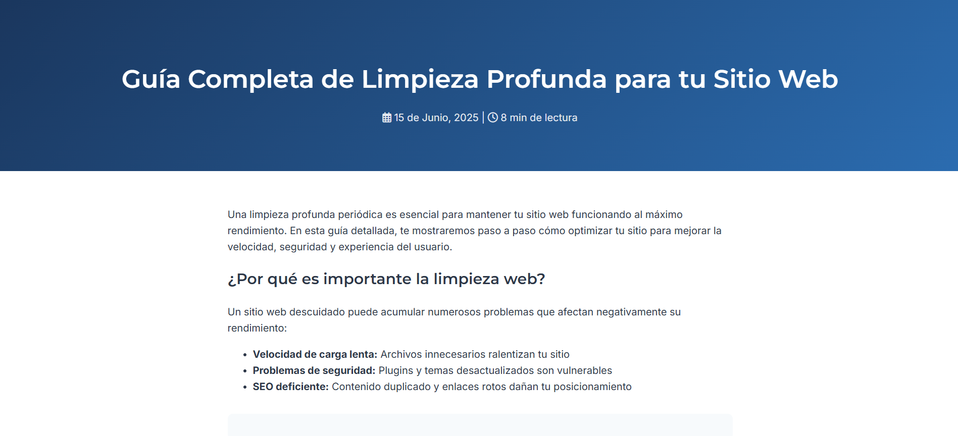 Limpieza Profunda